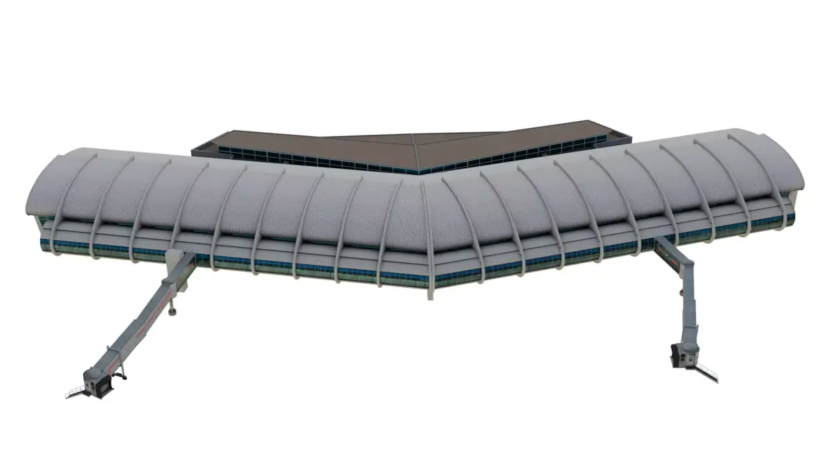 Prince Sultan Bin Abdulaziz  Airport terminal - OETB  Low-poly 3D model