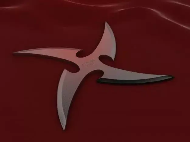 4 Point Curved Shuriken 3D model