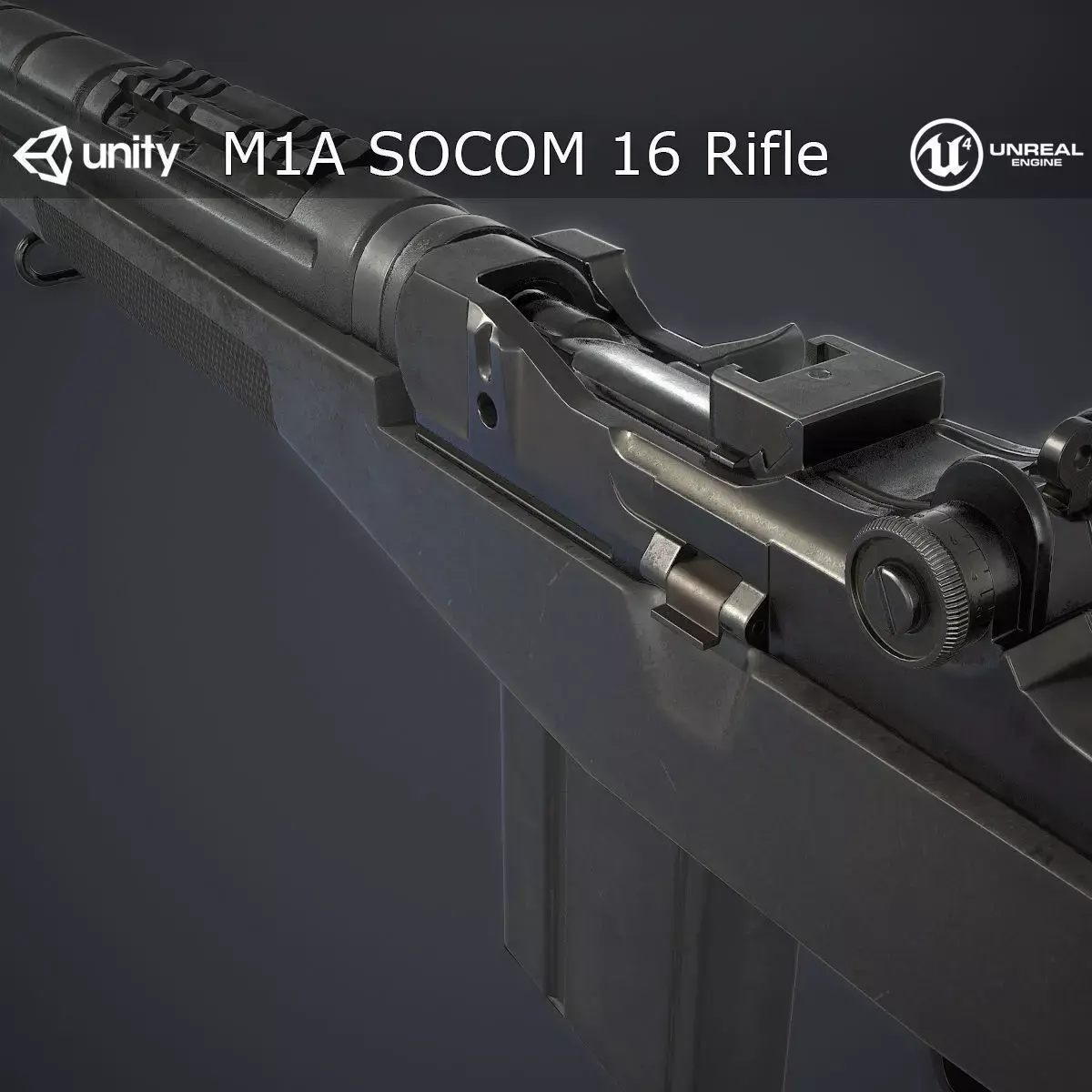 M1A Rifle Low-poly 3D model