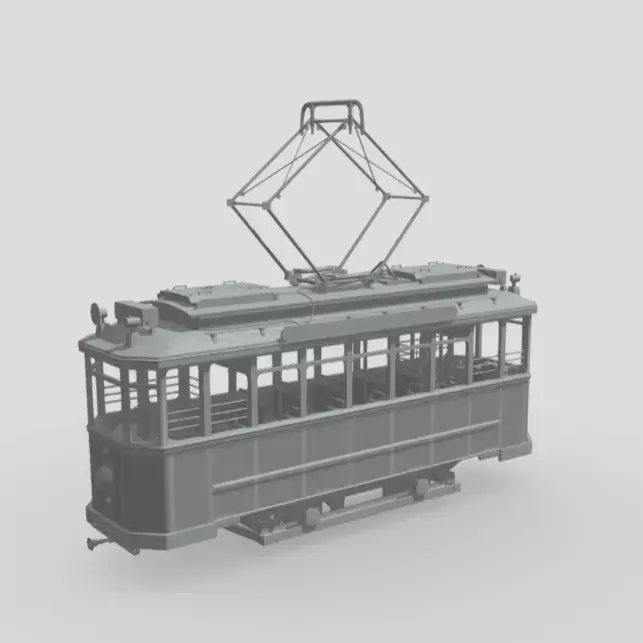 German Tram 1-72 Scale Highly Detailed Historical Model 3D model