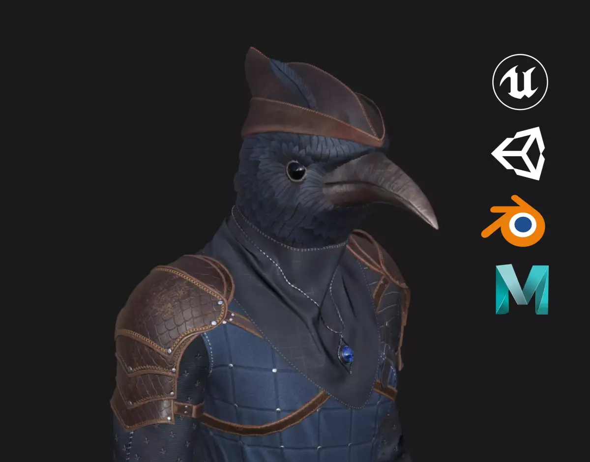 Raven - Modular Character Low-poly 3D model
