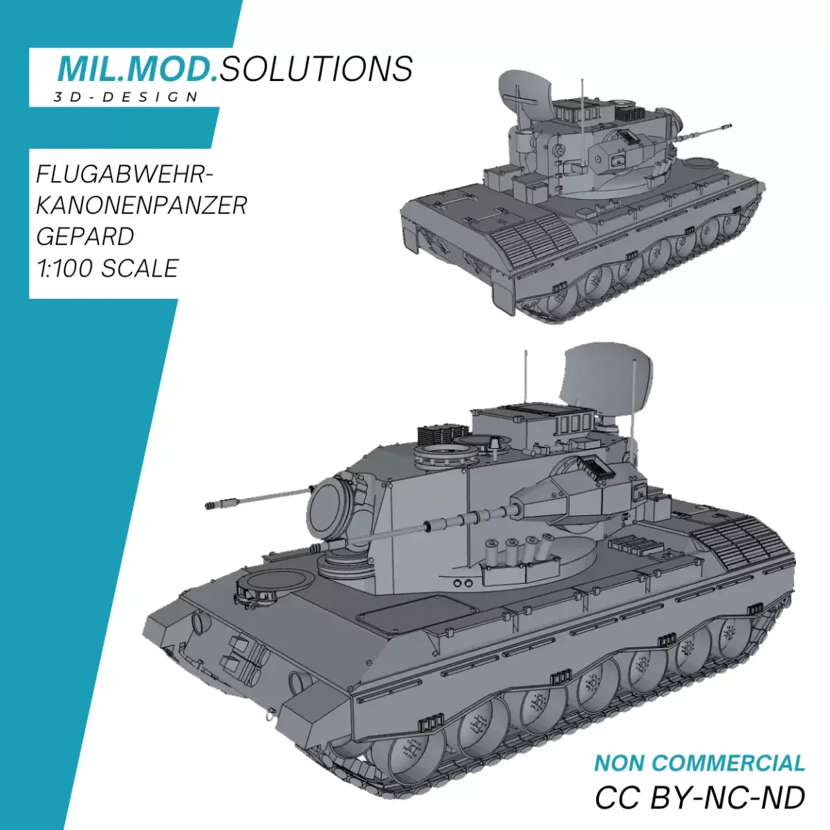 Flugabwehrkanonenpanzer Gepard Bundeswehr 3D print model