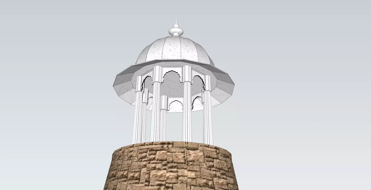 indian stone chatri 3D model