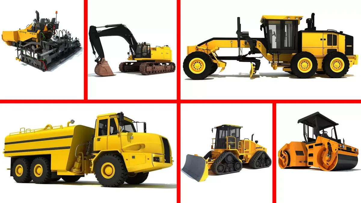 Public Works Vehicles and Machines 3D Model Pack