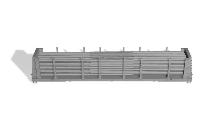 HO Johnstown America 70 Bulkhead Flatcar Utility Pole Load 3D print model