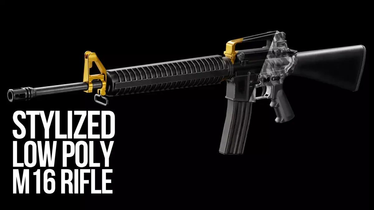 Low Poly M16 Assault Rifle Low-poly 3D model