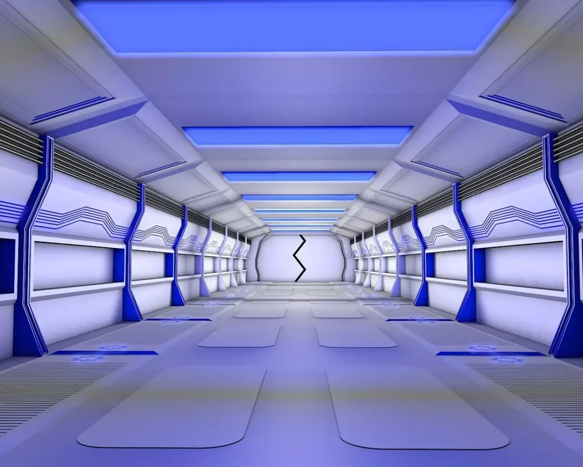 sci-fi game corridor  Low-poly 3D model