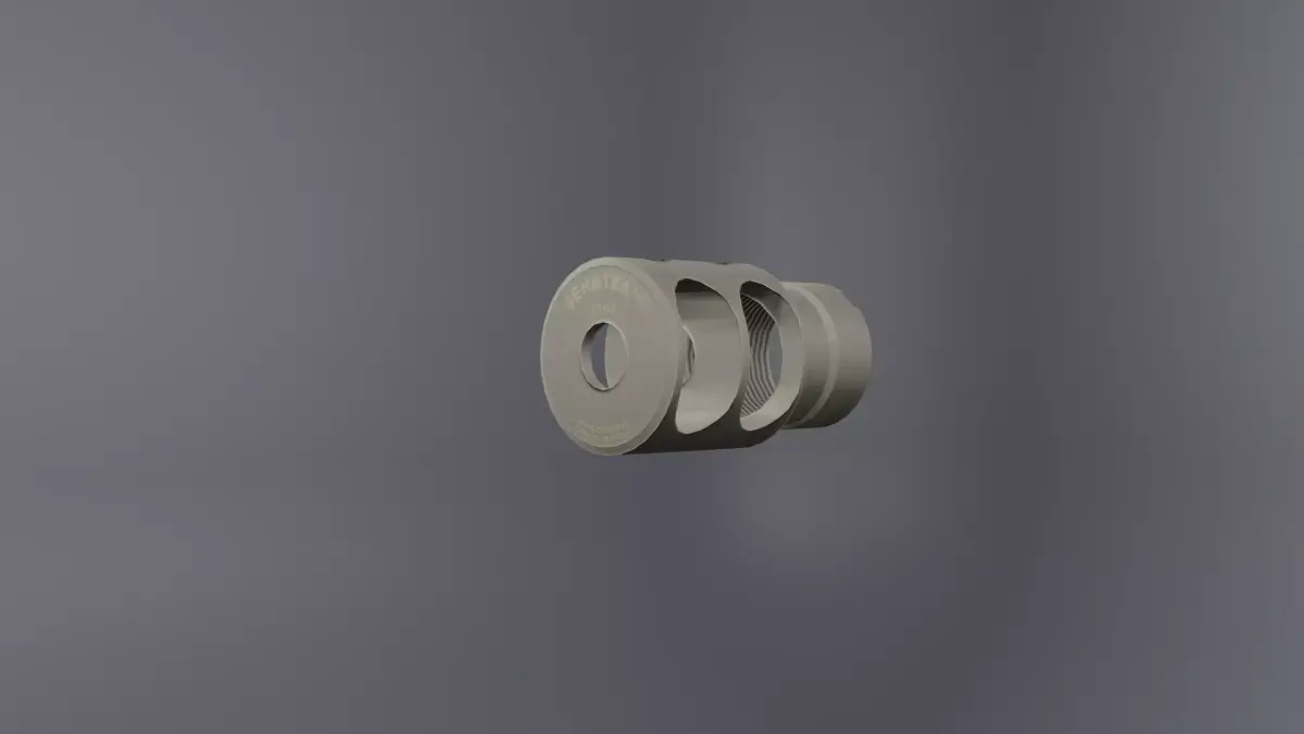 DTK-2 Zenit Muzzle Brake Compensator Low-poly 3D model