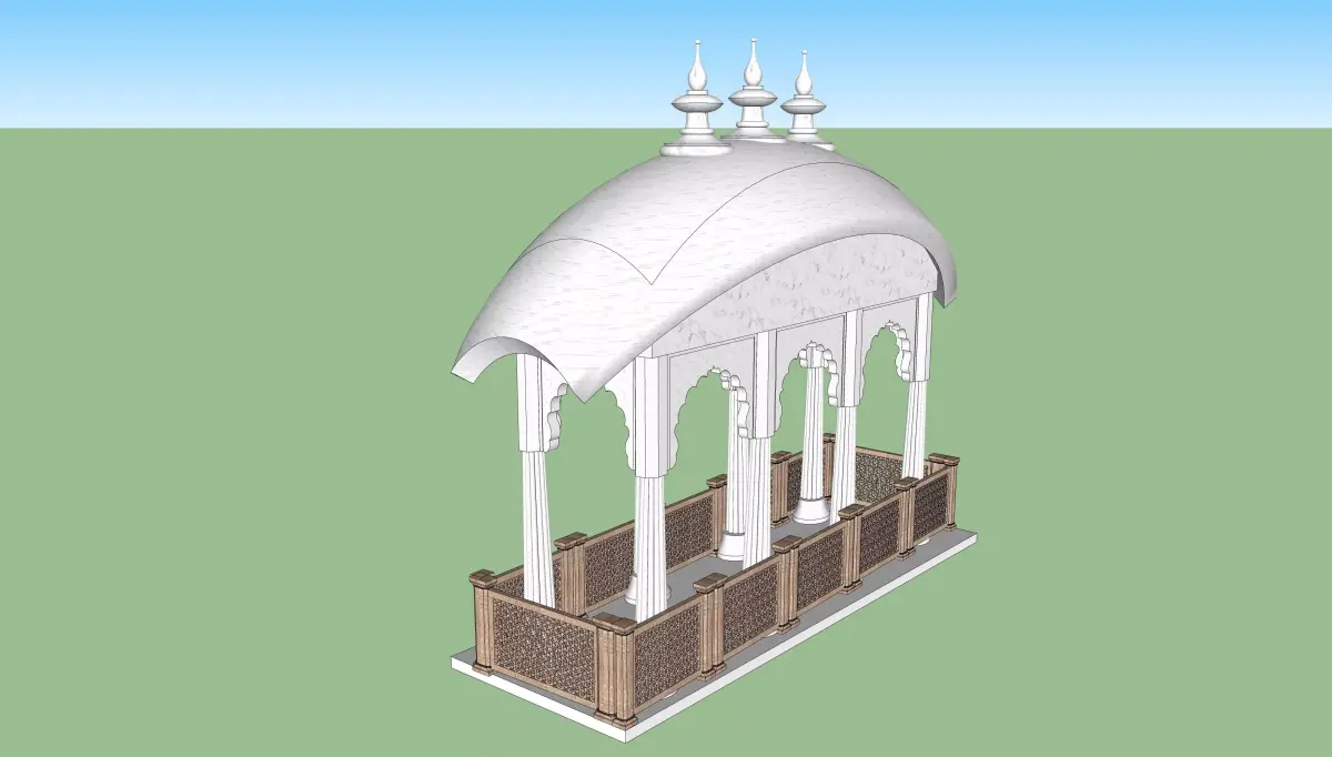 indian jodhpuri stone chatri temple 3D model