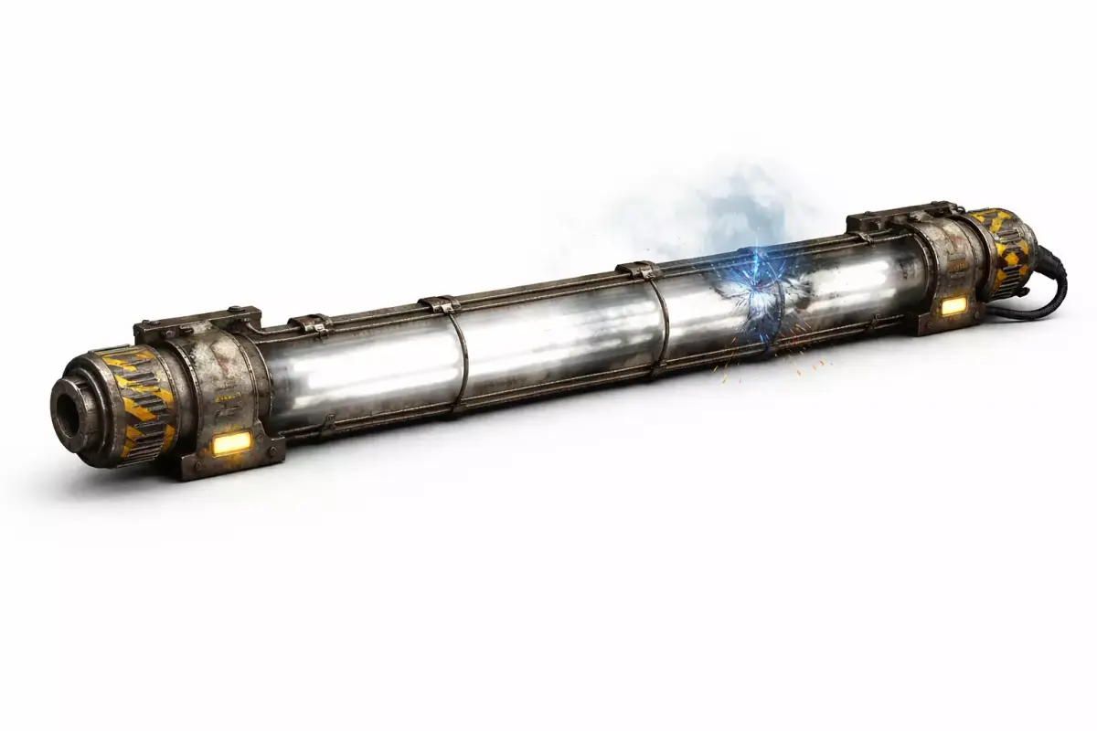 Sci-Fi Industrial Neon Tube Light- Broken Spark Version - PBR Low-poly 3D model