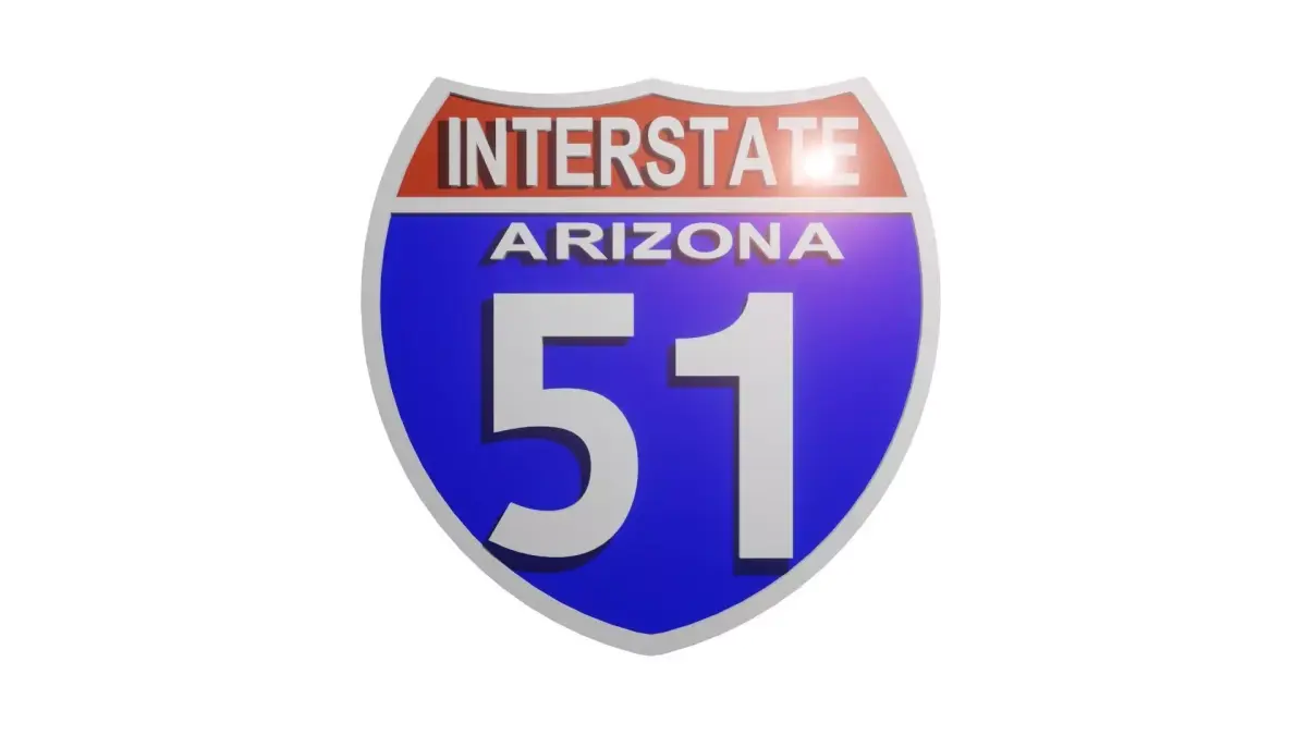 Sign Highway Arizona Interstate 51 3D model