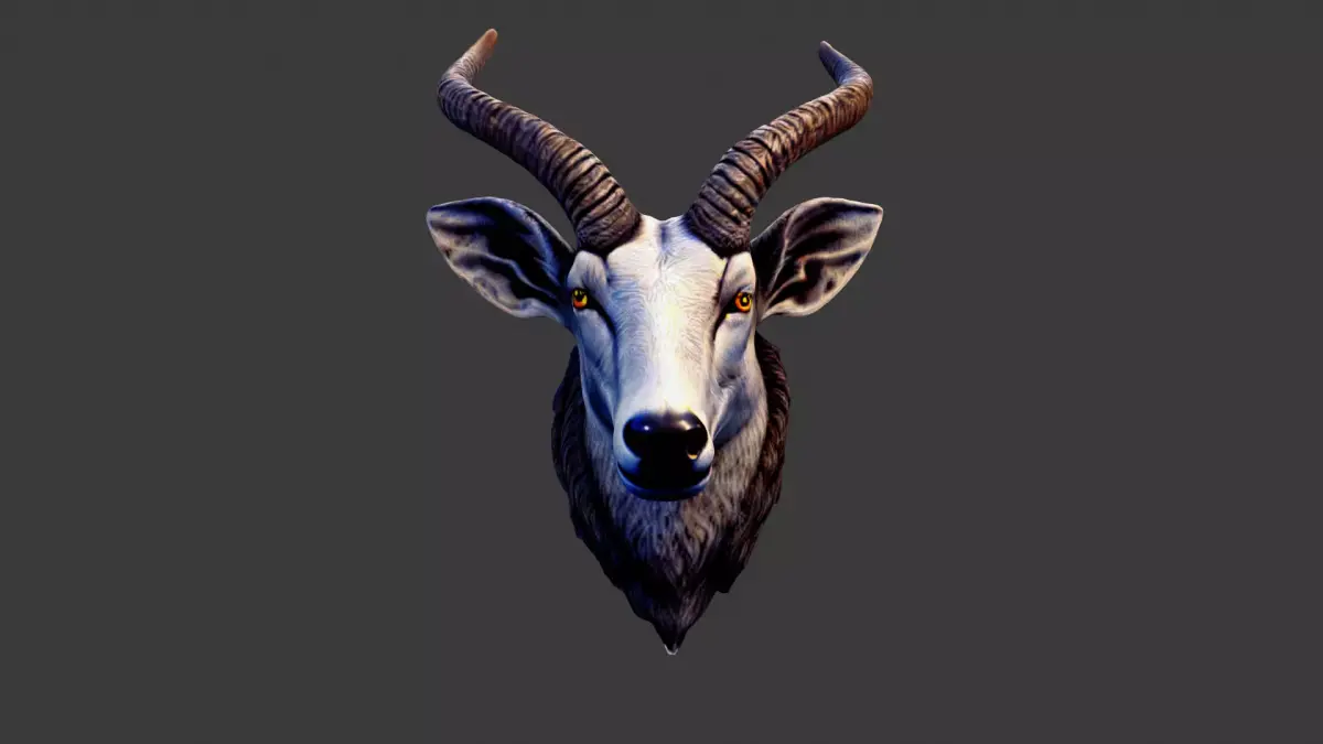 Deer Animal Head Low-poly 3D model 7