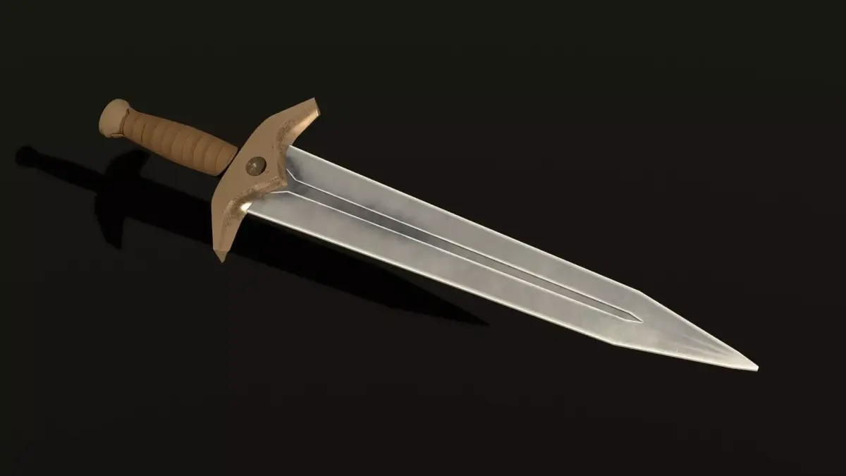 LowPoly Medieval Short Sword GameReady Weapon Free low-poly 3D model