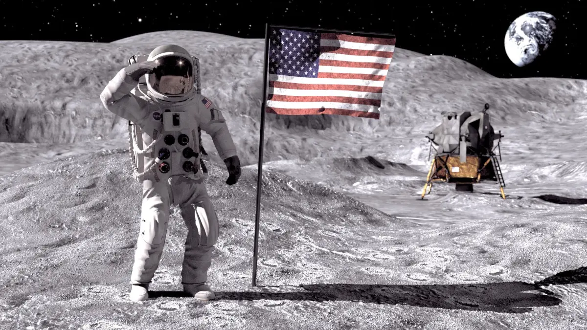 Moon Landing NASA astronaut 3D model