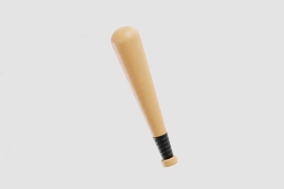 Baseball bat Low-poly 3D model 22