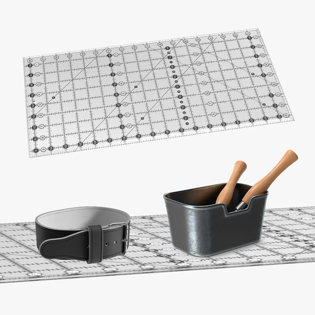 Leather Workshop with Belt Collection 3D model