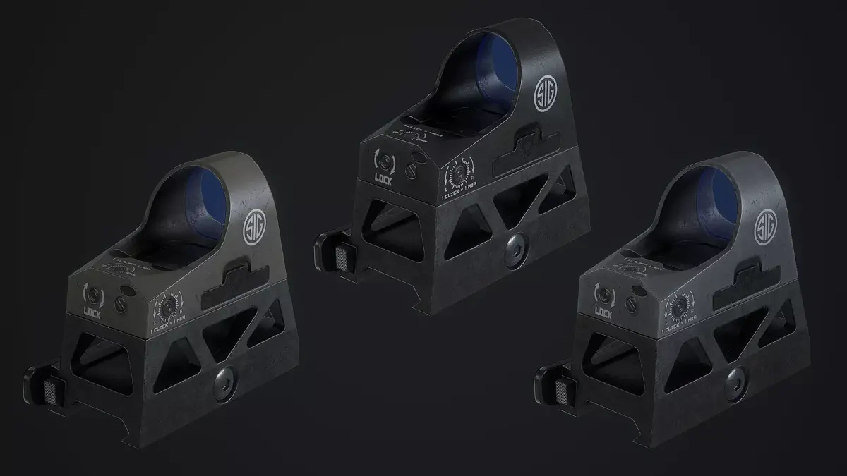 RDS Sig Sauer Optics Romeo 3 Low-poly 3D model