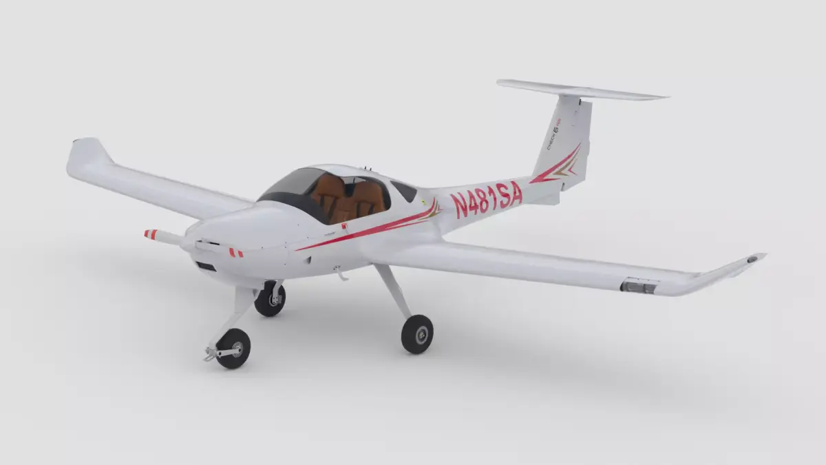 Aircraft Diamond DA-20 Red Low-poly 3D model