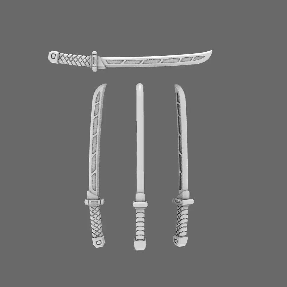 Cyber Samurai Techno Katana Type A NOHAND 3D print model
