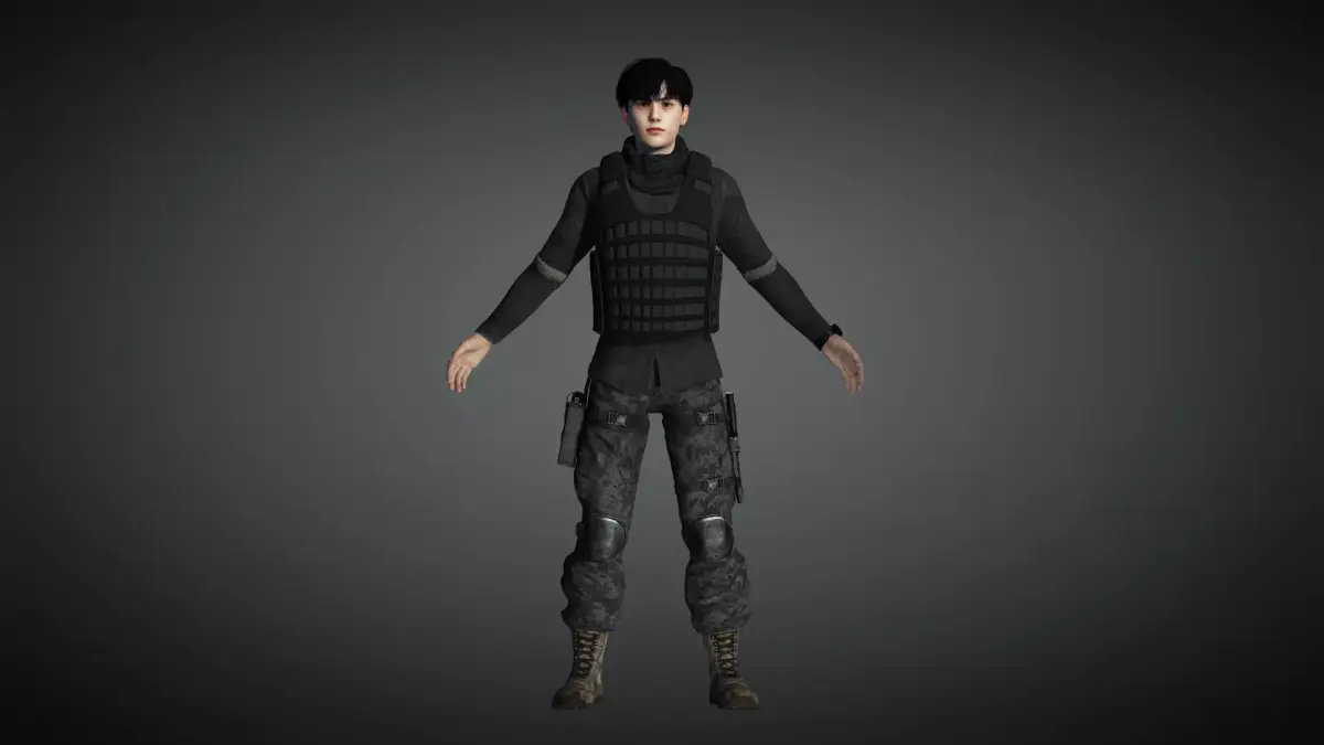 AAA Military Male Character 06 Low-poly 3D model