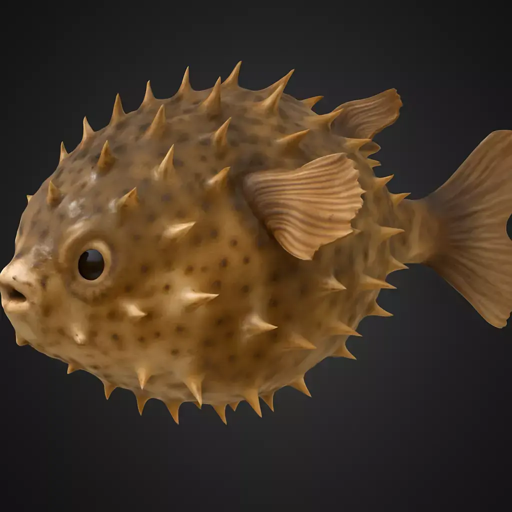 Puffy Delight - Stylized 3D Cartoon Pufferfish 3D model