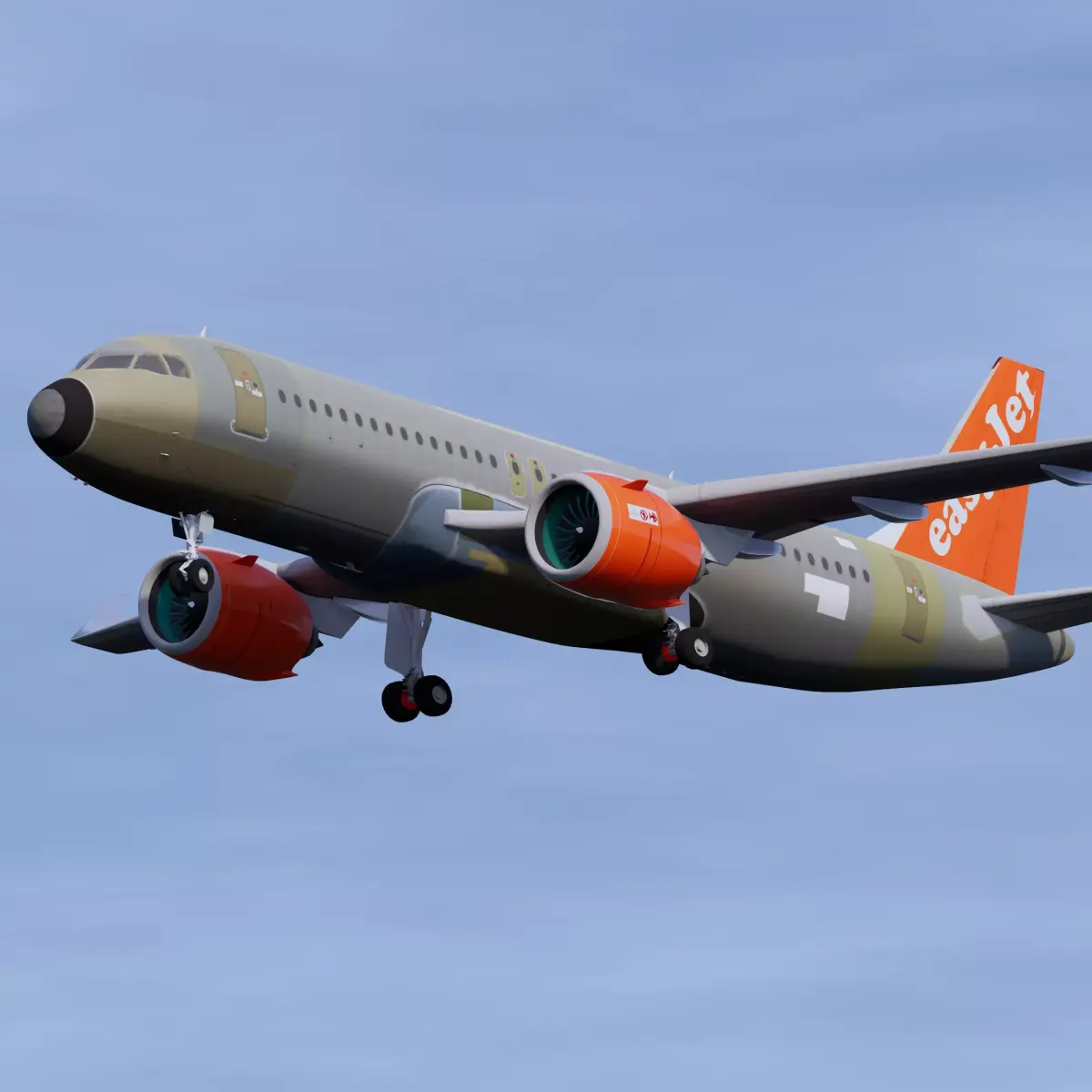 EasyJet A320 Unpainted 3D model