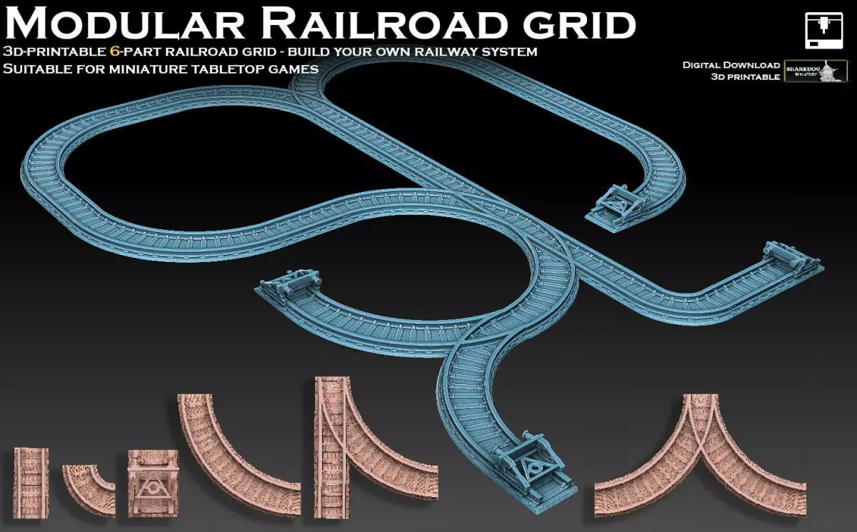 Modular Railroad Grid 3D print model purchase
