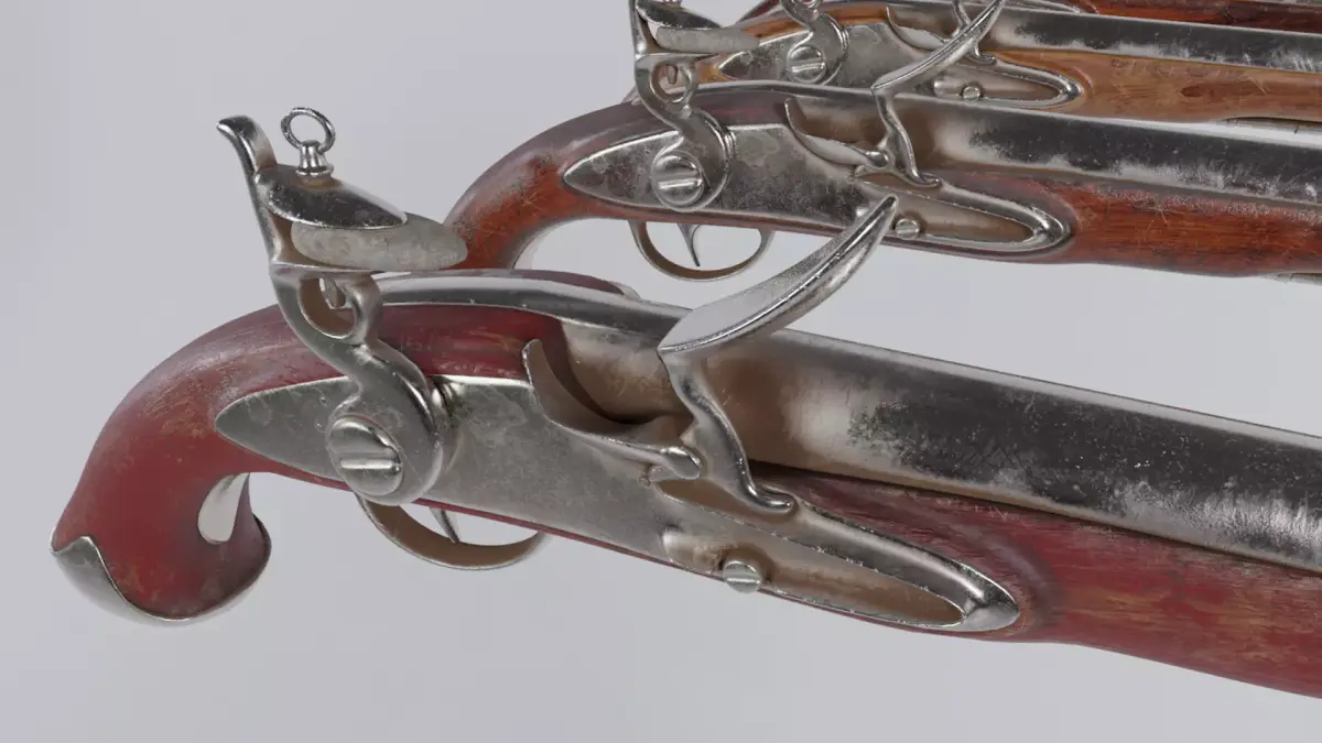 Flintlock Musket Low-poly 3D model