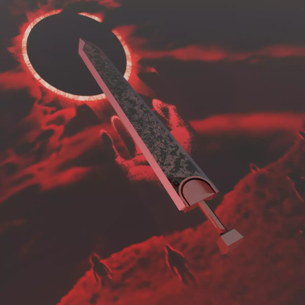 Guts Dragon Slayer Sword 3D Model Free low-poly 3D model
