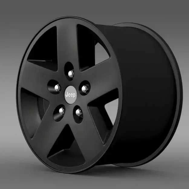 Jeep Wrangler Rubicon black rim 3D model