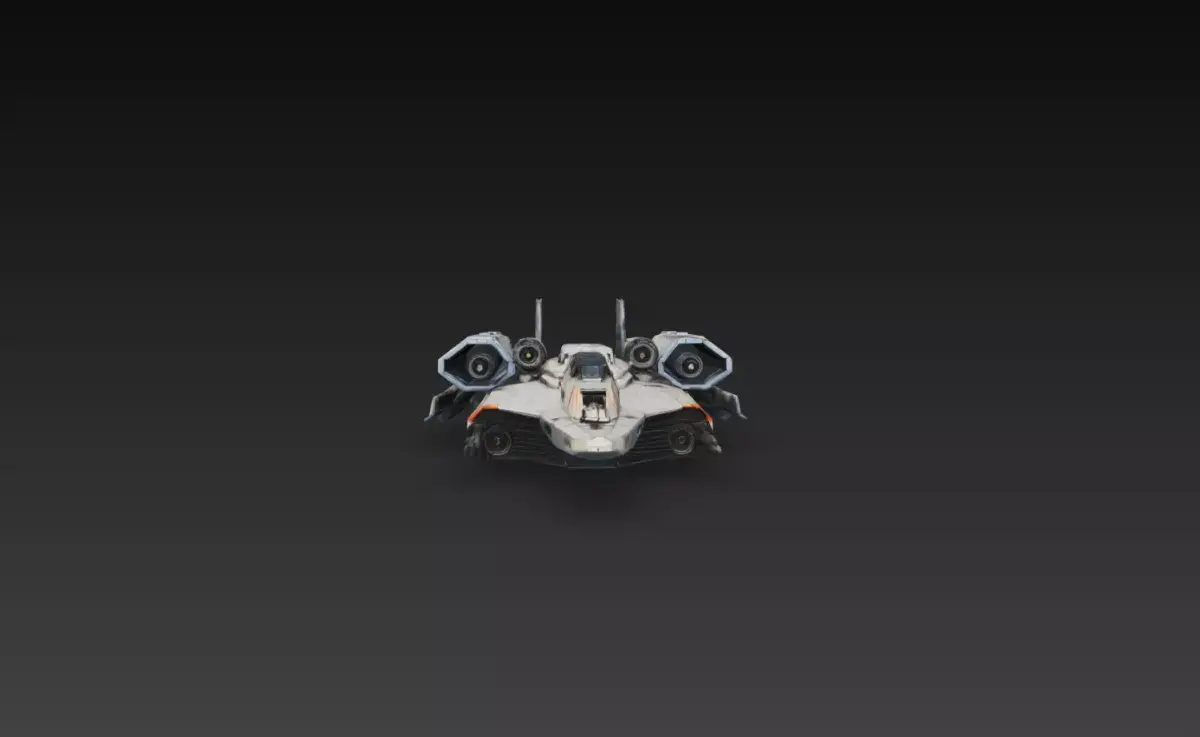 Sci-Fi Dual Engine Attack Fighter Spacecraft STL 3D print model