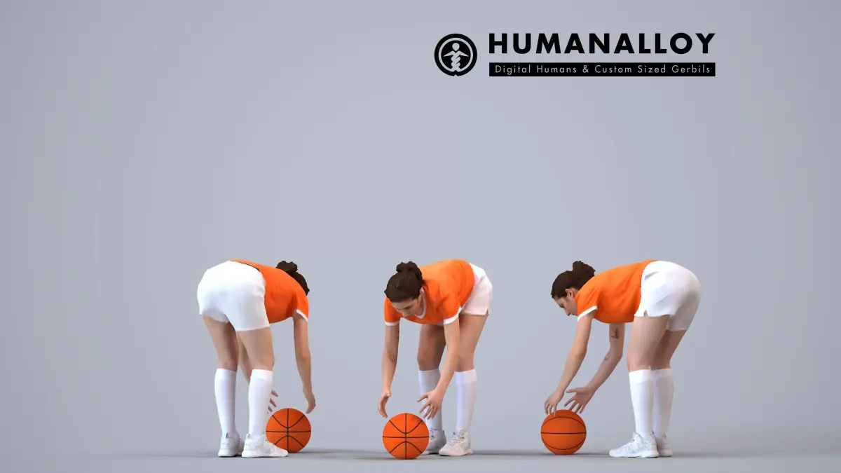 00468Gloria006 - Adult Caucasian woman exercising in 3D model