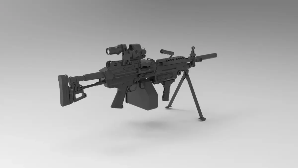  M249 light machine gun 3D model