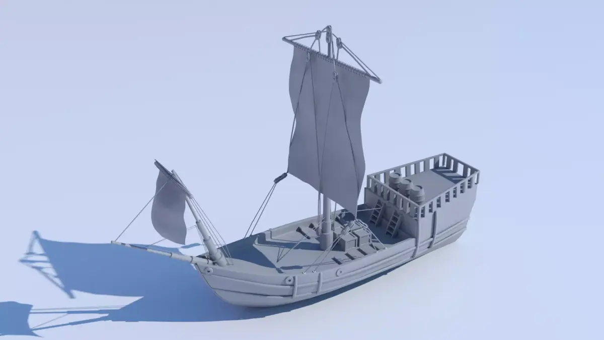 Historical Ship  Low-poly 3D model