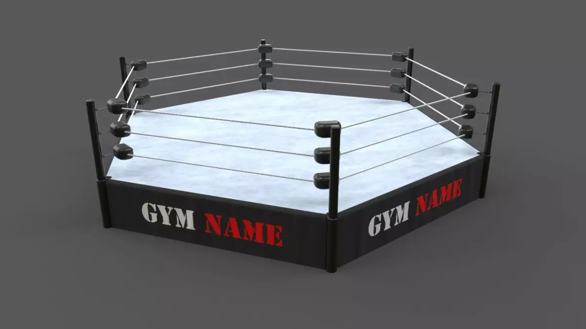PBR Modular TNA Six sided Hexagon Wrestling Rings Low-poly 3D model