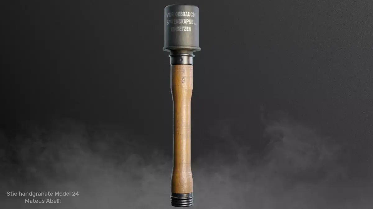 Stielhandgranate Model 24 Low-poly 3D model
