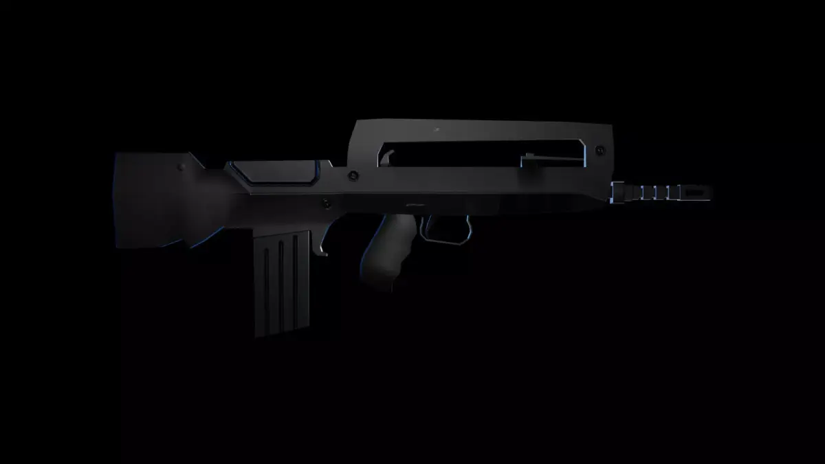 FAMAS Rifle Rigged Weapon Free low-poly 3D model