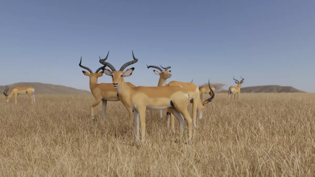 Gazelle antelope Low-poly 3D model