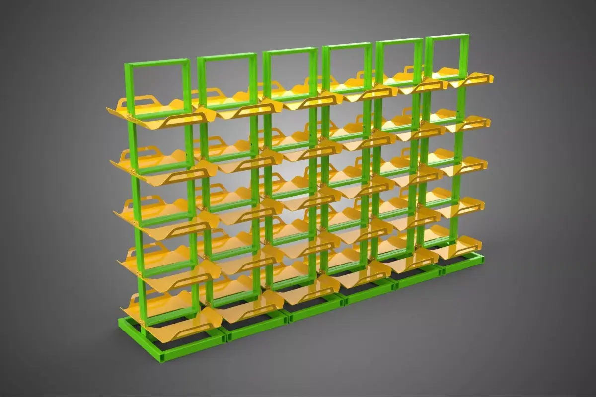 STORAGE RACK DISPLAY STAND LEVEL TIER TRAY SHELF BAY STORE SHOP 3D model