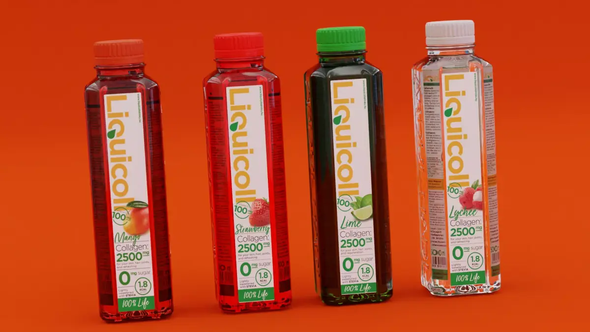 3d juice bottle mockup design and for print Low-poly 3D model