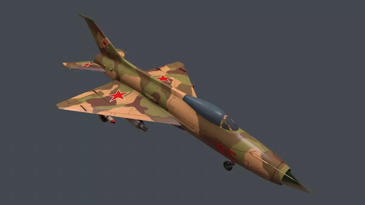 Mig-21 soviet fighter jet Low-poly 3D model
