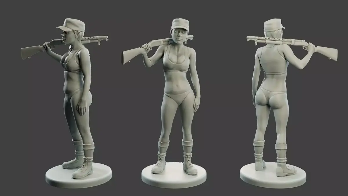 Beautiful Warrior Girl BWG 001 3D print model
