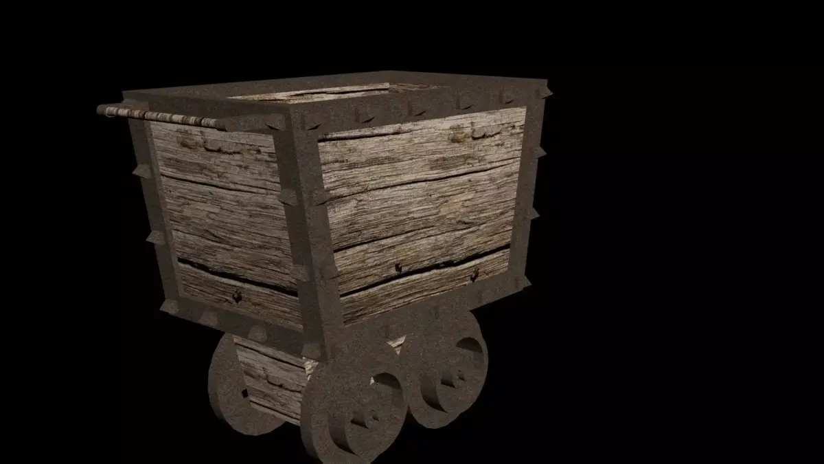 Low Poly Mine Cart Low-poly 3D model