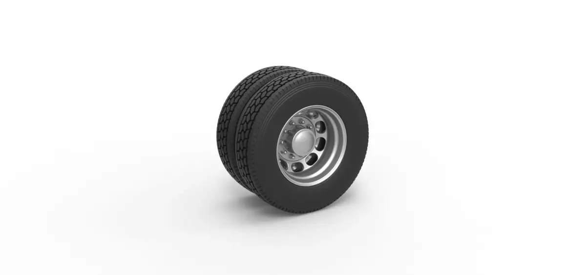 Rear custom wheel of semi truck Version 4 Scale 1 to 25 3D print model