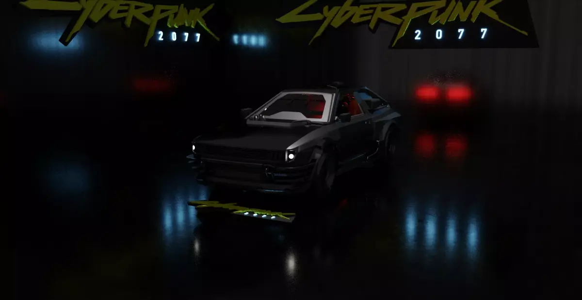 Cyber car Free 3D model