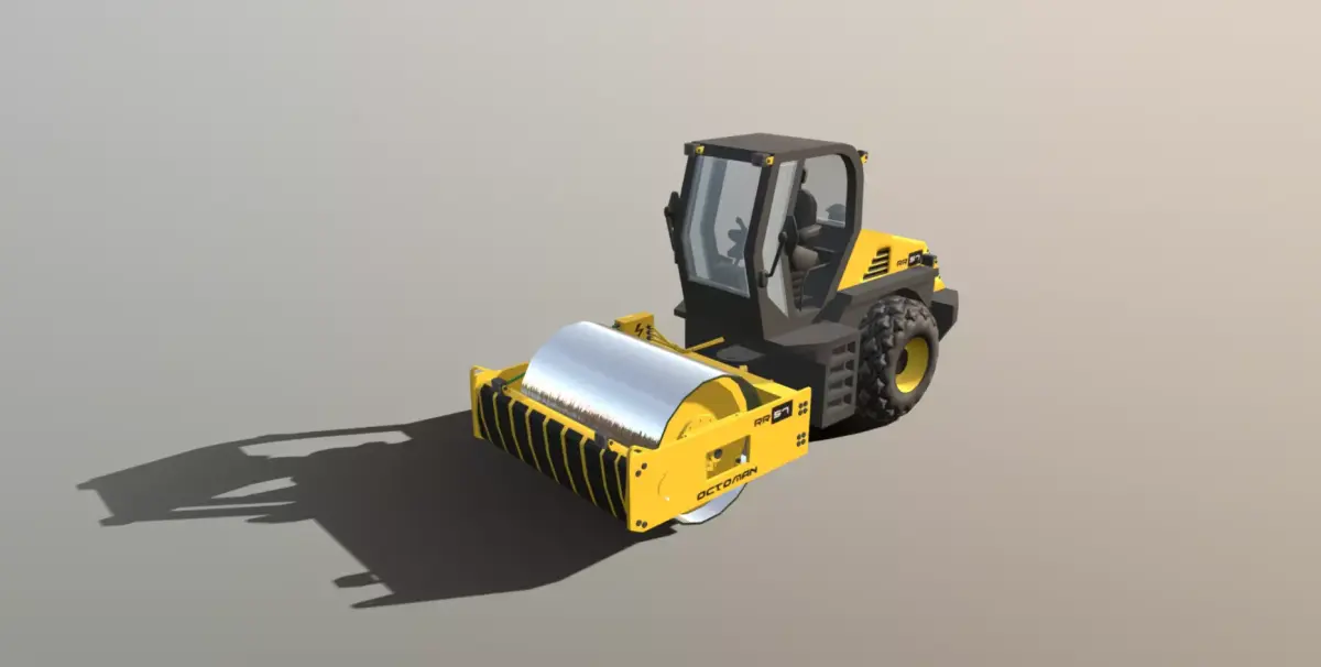 Road Roller - RR57 Low-poly 3D model