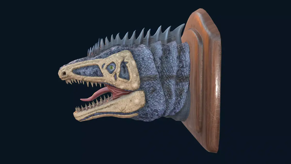 Wall trophy dinosaur monster head Low-poly 3D model
