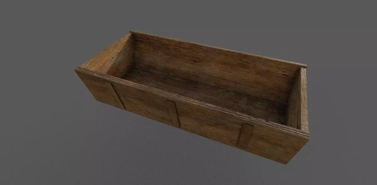 Trough Low-poly 3D model wooden box Low-poly 3D model