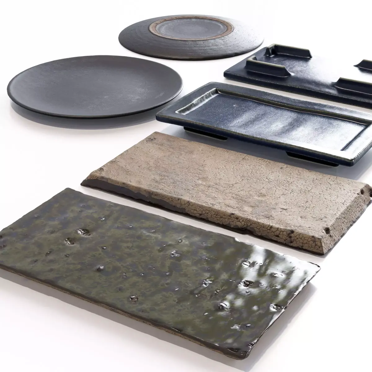 Japanese Tableware Set 7 Low-poly 3D model