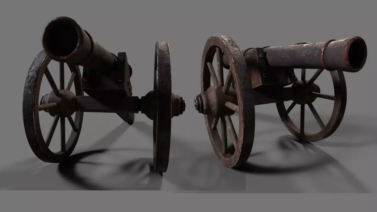 Old Western Cannon 3D model